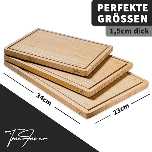 TreeFever Lot de 3 planches à découper en bambou avec support en aluminium élégant pour sécher - Planche à découper gastro avec rainure à jus - Cadeau (noir) - Nail Gallerys