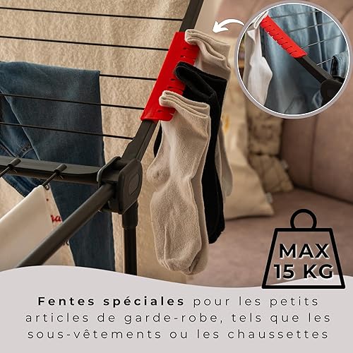 SPRINGOS Séchoir à linge pliable de 11,65 m de surface de séchage pour vêtements et linge à la maison - Nail Gallerys