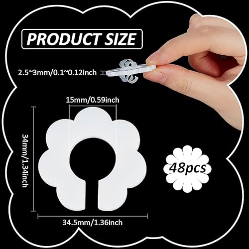 FINGERINSPIRE 48Pcs Marqueur de Verre à Vin en Acrylique en Forme de Marguerite 34mm Breloques en Forme de Fleur pour Verre à Vin Étiquettes Vierges pour Décoration de Fête et de Boisson - Nail Gallerys