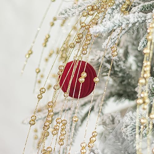 KI Store Décoration de Noël Or - Lot de 8 Branches Artificielles Décoratives avec Paillettes pour Sapin de Noël - Nail Gallerys