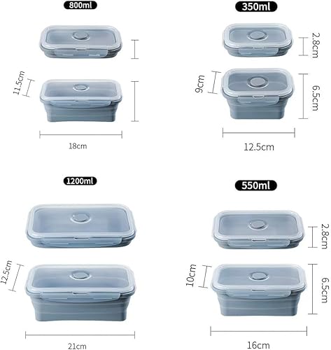 Razatik Lot de 3 boîtes à déjeuner pliables en silicone avec couvercle - Trois couleurs - Boîtes de rangement pliables - Sans BPA - Pour micro-ondes et congélateur - Nail Gallerys