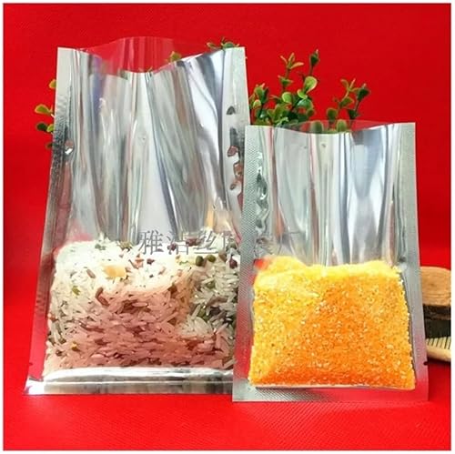 YETONADO Lot de 50 sacs sous vide en feuille d'aluminium transparent argenté Mylar pour emballage alimentaire, différentes tailles (24 x 30 cm) - Nail Gallerys
