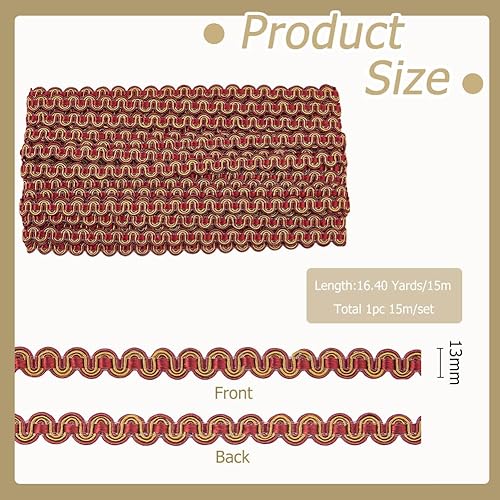 Hobbspring 16,40 yard (15 m) - Bordure en tissu tressé rustique - Pour rideaux, canapés, costumes, housses de coussin, couture, décoration d'intérieur - Nail Gallerys