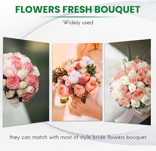 Droagoct 6 PoignéEs de Support de Bouquet de MariéE de Mariage avec 6 Porte-Fleurs de Col en Dentelle Blanche - Nail Gallerys