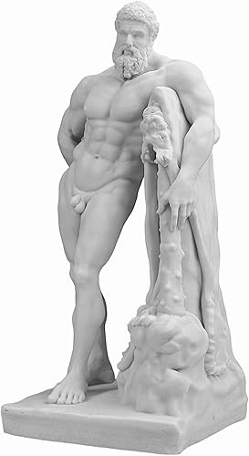 Farnese Hercules Heracles Sculpture grecque en marbre moulé Blanc 25 cm - Nail Gallerys