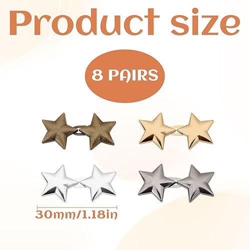 Bouton Jean Clipsable, 8 Pièces Pince pour Pantalon Trop Large, Resserre Pantalon, Bouton de Jean à Clipser Soi Même, Pince Pantalon Trop Large, Pant Waist Tightener Flower Button Pins for Loose Jeans - Nail Gallerys