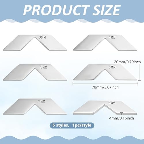 BENECREAT 5 Pcs outil à Onglet D'Angle en Acier Inoxydable 201 Outil de Coupe D'Angle pour Reliure de Livre 3/4/5/6/7mm Ensemble de Gabarits de Coupe D'Angle pour la Création D'Albums Reliure - Nail Gallerys