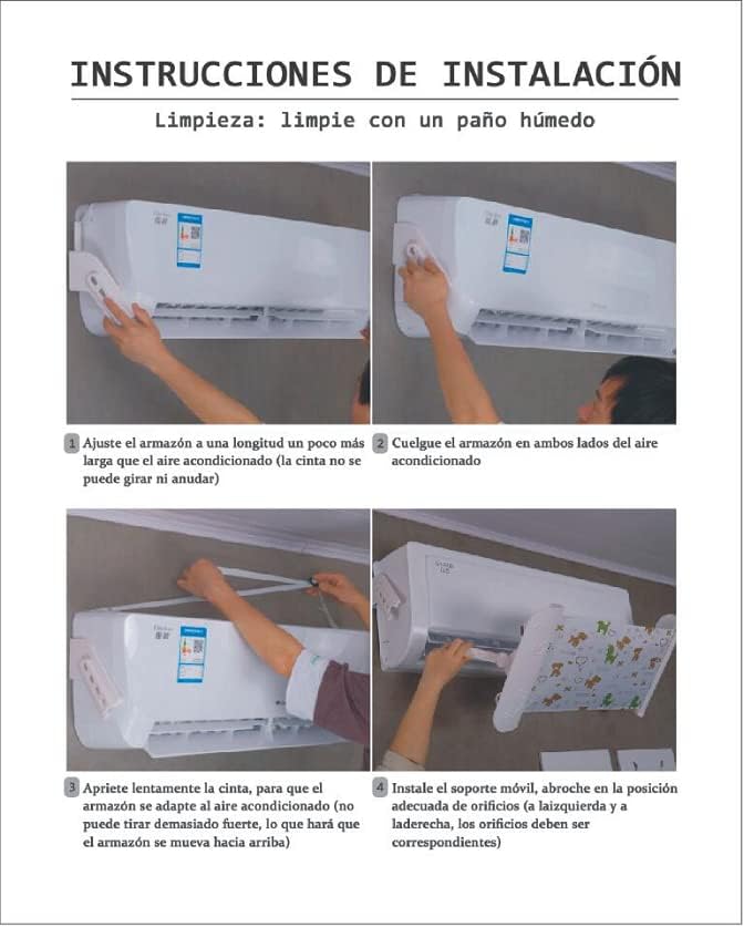 ABCCC Déflecteur climatiseur et air conditionné vent déflecteur,180 degrés réglable,Longueur réglable anti-Blowing(Blanc) - Nail Gallerys