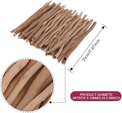 Harilla Bois Flotté Bûches en Bois - 40cm 50PCS Bricolage Artisanat Brun - Nail Gallerys