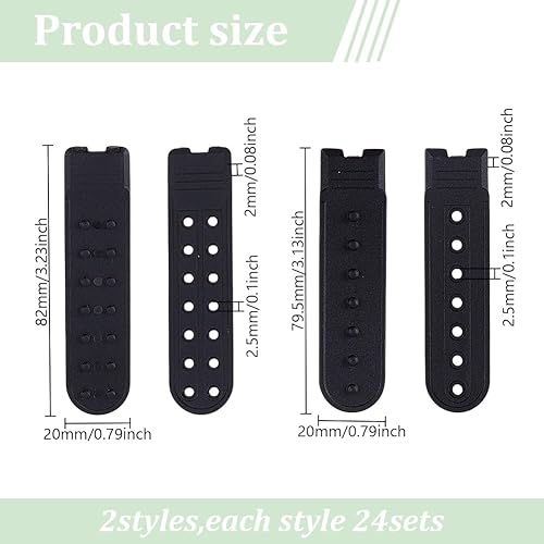 DELORIGIN 48 ensemble de Housses de Sangle à Pression 2 styles de Sangles de Casquette en Plastique avec 7/14 trous Rallonge de Boucle de Chapeaux Réglables pour Chapeau de Baseball et de Cowboy - Nail Gallerys