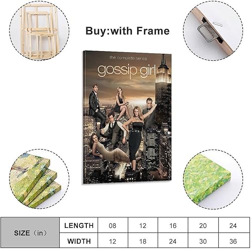 URIWYR Poster Gossip Girl - Art mural esthétique - Poster vintage décoratif pour salon, chambre à coucher - 60 x 90 cm - Style vintage - Sans cadre - Nail Gallerys