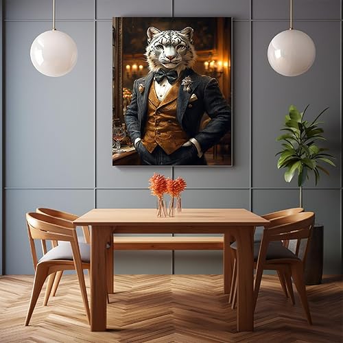 TODOAA Animaux de la forêt poster mural, Léopard noir et blanc Toile Art peinture -moderne affiche Animal toile peinture imprime mur photos pour salon décor - 20x30cm Sans cadre(blanc) - Nail Gallerys