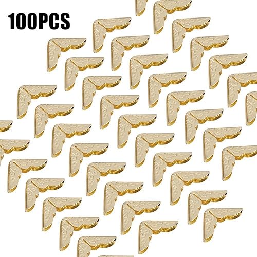 Hztyyier Protecteurs de coin photo en fer doré triangulaires 100pcs pour protéger les coins des albums photos, livres et scrapbooking - Nail Gallerys