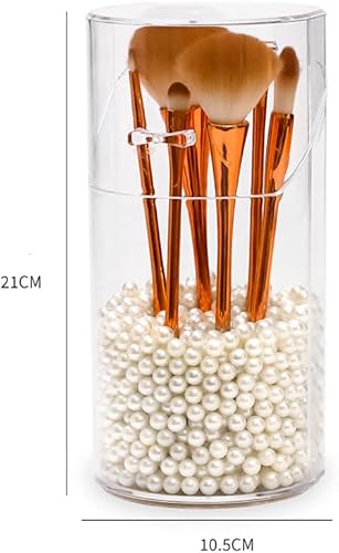 Rond avec couvercle porte - brosse de maquillage acrylique transparent maquillage organiseur vanité chambre salle de bain espace de rangement (pas de perles et de brosses) - Nail Gallerys