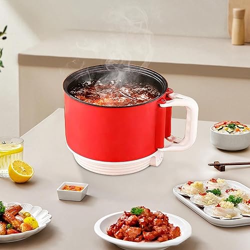 min cuiseur à riz Hot Pot, marmite portative | Cuiseur multifonction pour ramen, pot antiadhésif, cuiseur rapide pour nouilles et riz, appareil portable pour dortoirs et repas rapides, pratique et ef - Nail Gallerys