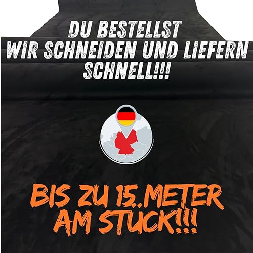 Fuhrwerkdesign® Film adhésif en microfibre - Aspect daim - Autocollant - Tissu pour voiture - Extensible - Velours - Cuir synthétique (noir, 200 cm x 150 cm) - Nail Gallerys