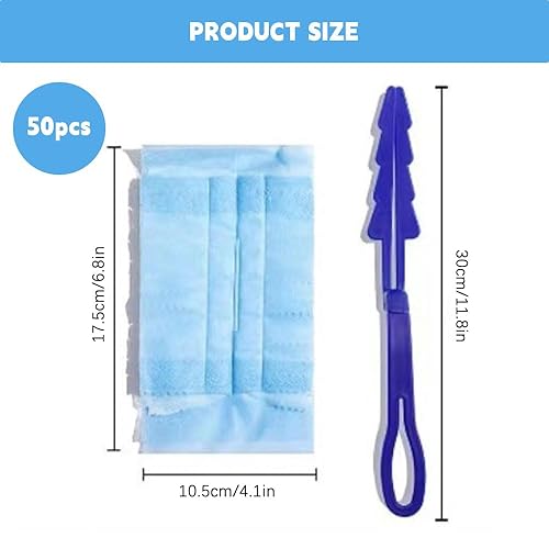 Gsrhzd Plumeau Poussiere, 50 Pièces Plumeau, Recharges Plumeau avec 1 Poignée, Duster, Microfibre Attrape Poussiere, pour Nettoyer la Poussière, la Saleté, Les Poils - Nail Gallerys