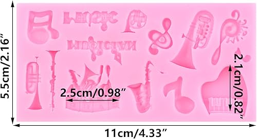 XMOLDNMS Moules en silicone pour instrument de musique avec notes de musique Saxophone Piano Chocolat Bonbon Moule pour gâteau de sucre Décoration Cupcake Pâte à fleurs Argile polymère - Nail Gallerys