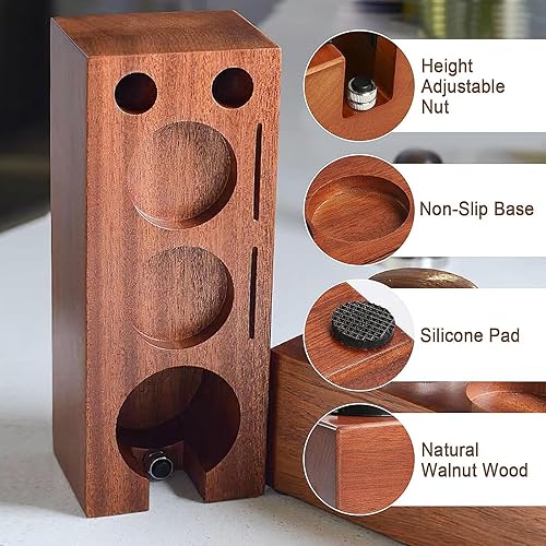 WOOLUCK Support de Tasse à Café, Station tamper 51-58 mm, Station de Tamping pour Accessoires Barista, Station de Tamper à Café en Bois - Nail Gallerys