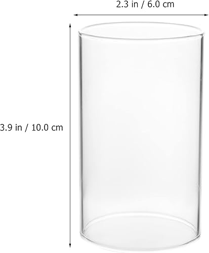 WINOMO Bougie Lumière Couvercle en Verre 4Pcs Bougeoir Bougeoir Bougeoir Clair Bougeoir Bougeoir Bougeoir Flamme Ouverte Bougie de Chouette Couvre- Tube Cylindre sans Fond Verre Bougie Tubes - Nail Gallerys