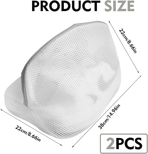 Lot de 2 Sacs de Lavage pour Chaussures en Machine à Laver, Filets de Protection Réutilisables avec Fermeture Éclair, Maille Double Couche, Taille 24x24x40 cm, Idéal pour Chaussures, Vêtements - Nail Gallerys