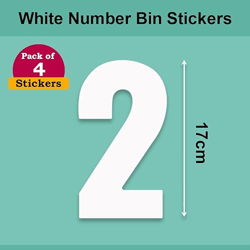 Packwith® #PBN10-2 Lot de 4 autocollants pour poubelle à roulettes Blanc 17 cm - Nail Gallerys