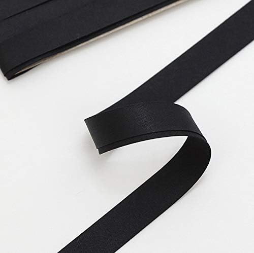 Ruban de biais imperméable en polyester de 10 mm de large - Couleur : noir - Nail Gallerys