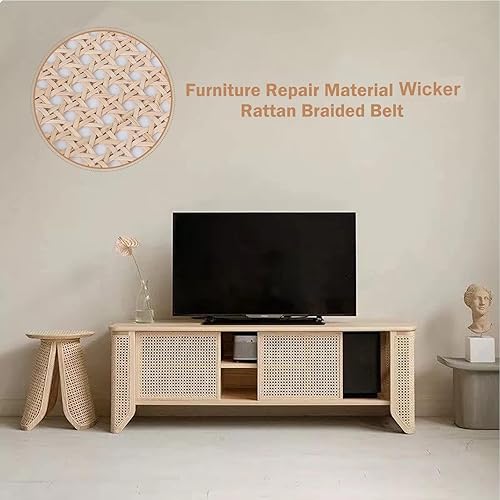 Duqulle 1 Matériau Cannage, Sangle Rotin Ouverte Tissée Rotin Naturel en Rouleau 50 X 150 Cm pour Les Projets Cannage Tissu Rotin en Maille pour Bricolage, Meubles, Chaise, Armoire - Nail Gallerys