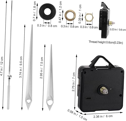 Tofficu Kit de Mécanisme Horloge Murale DIY avec Aiguilles Argentées Noyau de Montre pour Maison École Décoration Intérieure sans Batterie - Nail Gallerys