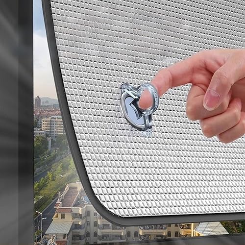 AJTXCSFOQL Film Fenetre Anti Chaleur avec Ventouse Film Anti Regard 100%, Panneau de Protection Solaire en Aluminium pour Bureau Véranda Balcon, Imperméable et Ignifuge(60cm x 60cm) - Nail Gallerys
