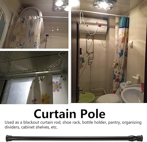 Luqeeg Tringles de Tension à Ressort, Petite Tringle à Rideau Extensible à Ressort Réglable pour Cuisine, Salle de Bain, Fenêtre, Armoire, Placard à Ustensiles et Armoire - Noir(25-40cm/9.8-15.7in) - Nail Gallerys