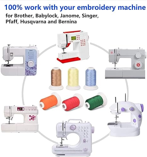 Fil Couture Machine a Coudre,Fil Broderie,Fil Broderie Machine,60 Couleurs,Avec Boîte De Rangement,Compatible Avec Les Couleurs Janome Et Ra,Con à La Broderie Et à La Plupart Des Machines à Coudre - Nail Gallerys