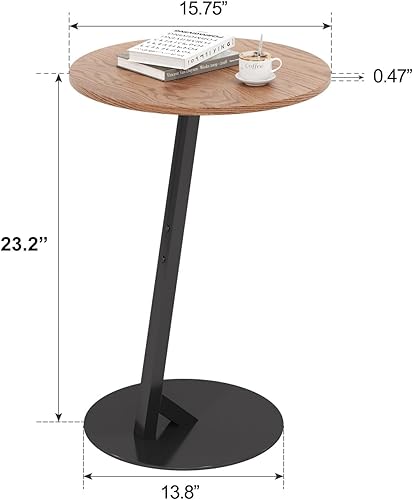 HAOHEJIA Table d'appoint ronde pour canapé, petite table d'appoint, en forme de C, pour café, collation, plantes dans le salon, la chambre à coucher - Nail Gallerys