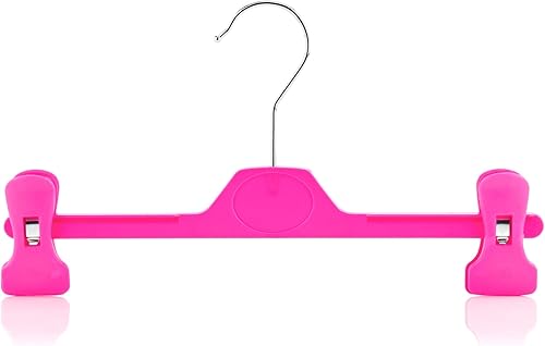 Hangerworld Lot de 10 Cintres Enfant en Plastique Rose à Pinces 30cm - Nail Gallerys