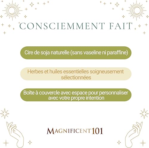 Magnifique bougie 101 à la sauge blanche pure longue durée, 6 oz, durée de combustion de 35 heures, biologique, entièrement naturelle, sans paraffine, calme, apaise, restaure le corps et l'esprit. - Nail Gallerys