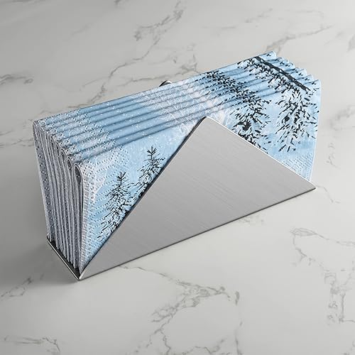 1 porte-serviettes triangulaire minimaliste en acier inoxydable argenté, distributeur de serviettes de cocktail - Nail Gallerys