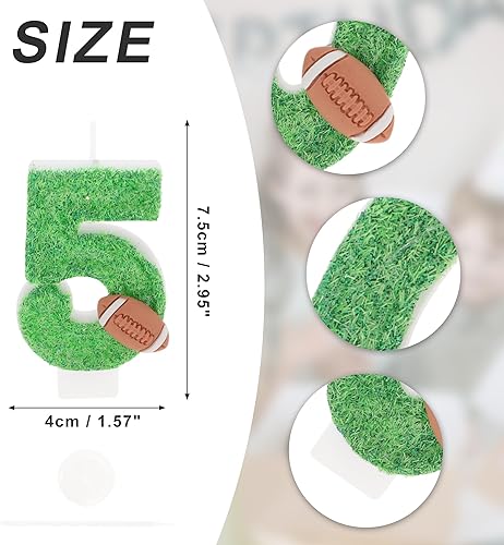 CAPASTEC Bougies D'Anniversaire Numéro 5, Bougies D'Anniversaire De Rugby, Décoration De Gâteau Topper, Décoration De Gâteau, Bougies D'Anniversaire Pour Décoration D'Anniversaire, Vert - Nail Gallerys
