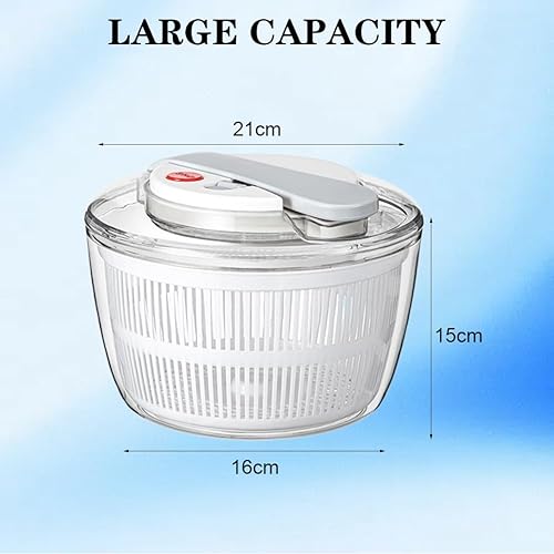 Umllpet Essoreuse à Salade avec Couvercle, 3L Essoreuse à Salade, Type de Presse, Sèche Légumes à Laitue de Cuisine, Essoreuse pour Laver la Salade pour Les Fruits, Légumes, Salade - Nail Gallerys