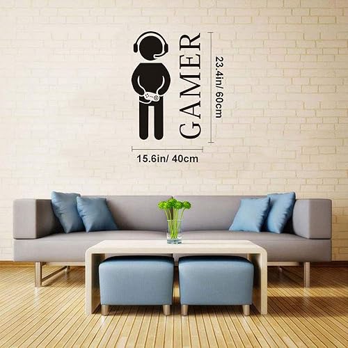 Autocollant mural Gamer Boy Decal, Stickers muraux de jeux vidéo, Amovible Gamer World pour Net Bar Salons Chambre Chambre Salle de Jeux et Garçons Chambre Murs Fond Décoration - Nail Gallerys