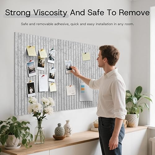 Whemyreat Lot de 2 grands tableaux d'affichage en feutre avec 30 punaises - 80 x 120 cm - Avec dos autocollant - Pour murs - Décoratif - Marron clair - Nail Gallerys