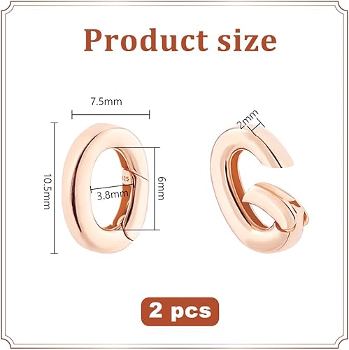 PH PandaHall 2pcs connecteur de Bélière à Ressort en Argent Sterling 925, 10.5x7.5mm Anneau de Porte Pression Rehausseur de Collier Doré pour Bracelets Fabrication de Bijoux Artisanaux - Nail Gallerys