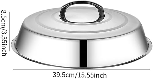 predolo Couvercles pour Badigeonner en Acier Inoxydable avec Poignée, Cloche Plancha, Couvercles de Casseroles, Cloche de Cuisson pour Plancha, pour Barbecue, Cuisine, Intérieur Et Extérieur, 42cm - Nail Gallerys