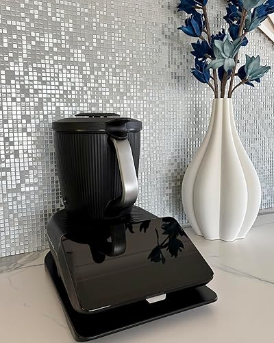 Planche coulissante pour Thermomix TM7 - Base en bois MDF thermoBase de qualité supérieure - Protège la balance et facilite le déplacement - Antidérapante - Design élégant - Couleur : noir - Nail Gallerys