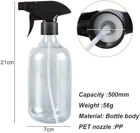 Gudalea 2 Pièces Vaporisateur Vide, 500 ml Flacons Pulvérisateurs en Plastique, Flacon Pulvérisateur Réutilisable, pour Nettoyage, Plantes, Cosmétique de Coiffure, Jardinage (brun) - Nail Gallerys