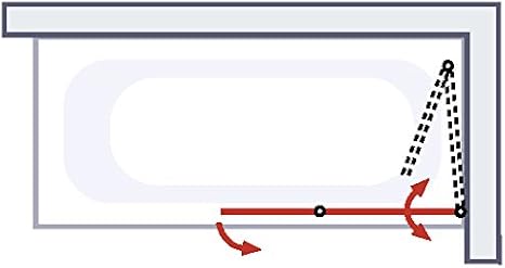 Schulte pare-baignoire 104 x 130 cm, profilé blanc, 2 volets (64 + 40), écran mobile réversible, pivotant 180° contre le mur, verre de sécurité 3 mm transparent, plage réglage 15mm - Nail Gallerys