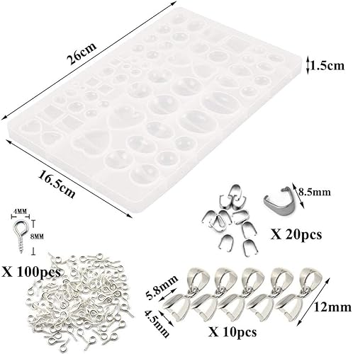 Nsiwem Moule Silicone pour Bijoux en Résine - Moule de Pendentif Epoxy, Goutte d'eau avec L'outil de Fabrication pour Bijoux - Nail Gallerys
