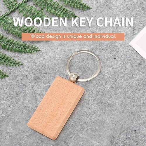 RUANI Lot de 30 clés rectangulaires en bois vierges pour bricolage - Cadeau à graver, bois, 55*31*7 mm - Nail Gallerys