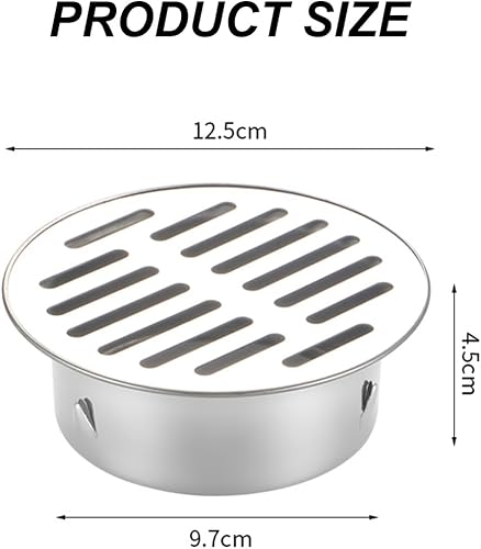 Siphon De Sol, Drain De Sol De Toit en Acier Inoxydable, Siphon De Sol Rond en Acier Inoxydable, Siphon De Sol en Acier Inoxydable, Siphon De Sol Rond, Drainage De Sol Anti-Blocage (110 Flat Mouth) - Nail Gallerys