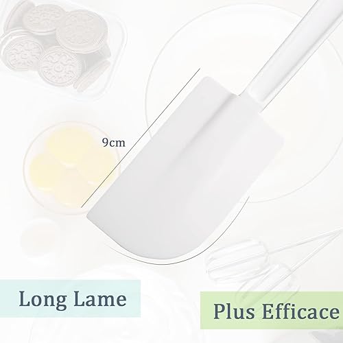 2pc Maryse Pâtisserie Professional Spatule Cuisine en Caoutchouc- palette 9cm - longue 24 cm (24cm) - Nail Gallerys