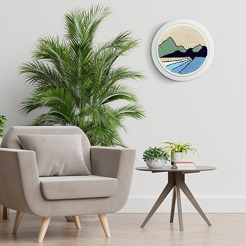 JSRQT Punch Needle Broderie Kit Montagne Crafts Kit D'aiguilles à Poinçonner avec Instruction Punch Needle Kit Adjustable Kit Broderie Broderie D'Aiguille de Poinçon Kit pour Adultes Enfants Débutants - Nail Gallerys